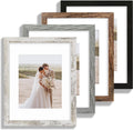 11x14 Picture Frame Set of 4 - Rustic Wood Frames with Real Glass