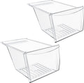 HECASA 2 Pack Refrigerator Crisper Drawer Pan - Durable Replacement