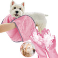 Dog Washing Gloves and Quick Drying Pet Towel - 2-Piece Bath Kit