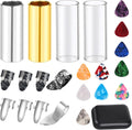 Guitar Slide Set 4pcs with Picks and Thumb Picks - Complete Slide Box