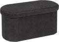 Storage Ottoman with Sherpa Cover and Foldable Bench - Sturdy 30 in