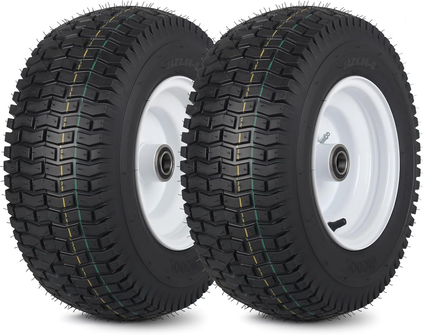 16x6.50-8 Tubeless Tire and Wheel for Lawn Mowers and Tractors