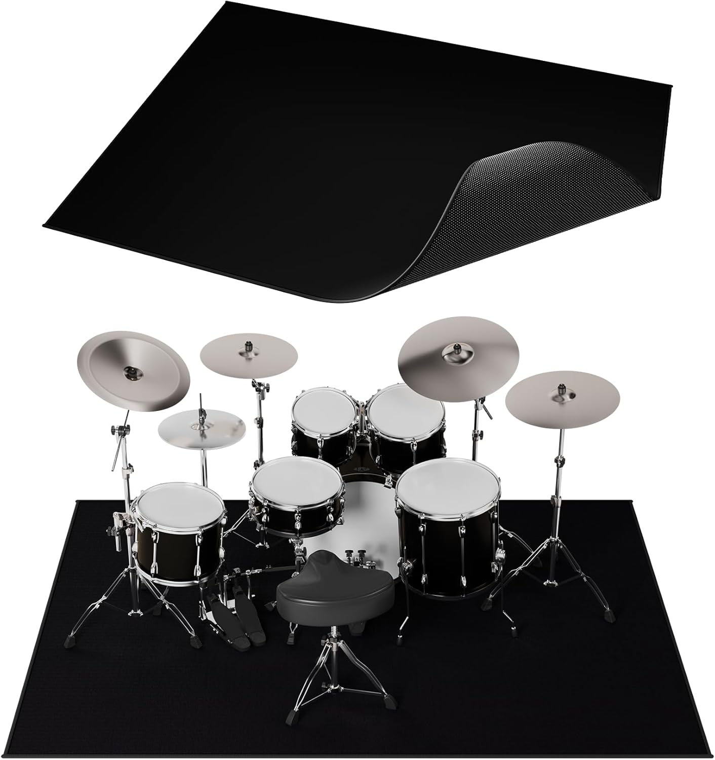 Drum Rug 3.9x5.2Ft with Non-Slip Grip for Ultimate Stability