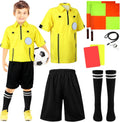 Kids Soccer Referee Kit 11 Pcs - Youth Referee Costume Set