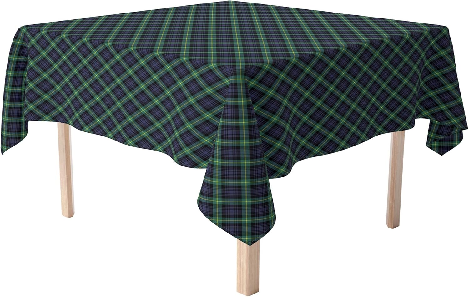 Blue & Green Tartan Tablecloth - Stylish Plaid Design for Any Table