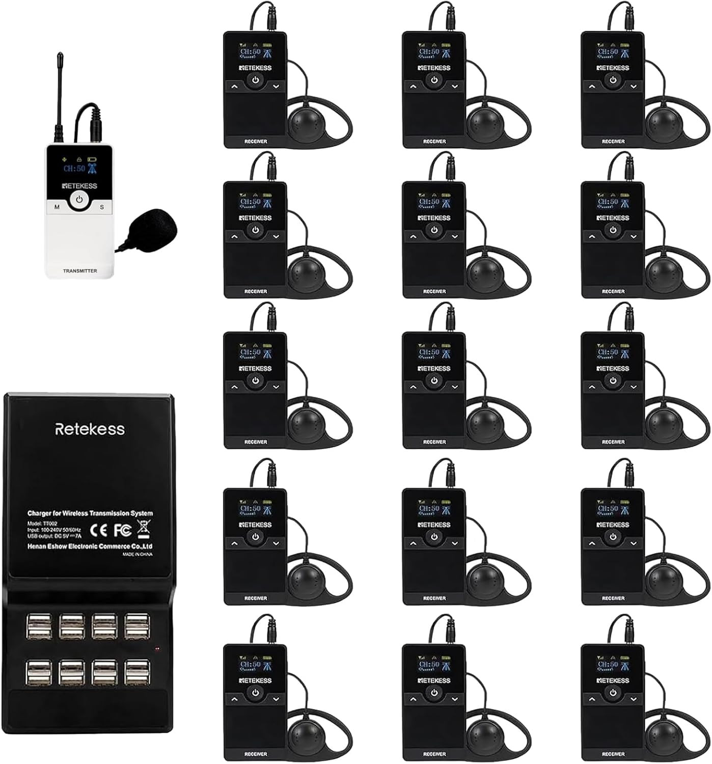 Retekess TT116 Tour Guide System with Noise Reduction & Range