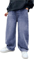 Verdusa Boys Baggy Straight Leg Jeans - Elastic Waist Oversized Fit