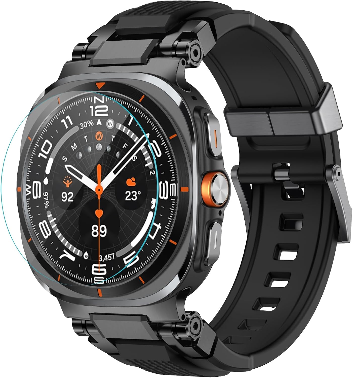 Rugged Metal Band for Galaxy Watch 7 Ultra - Black