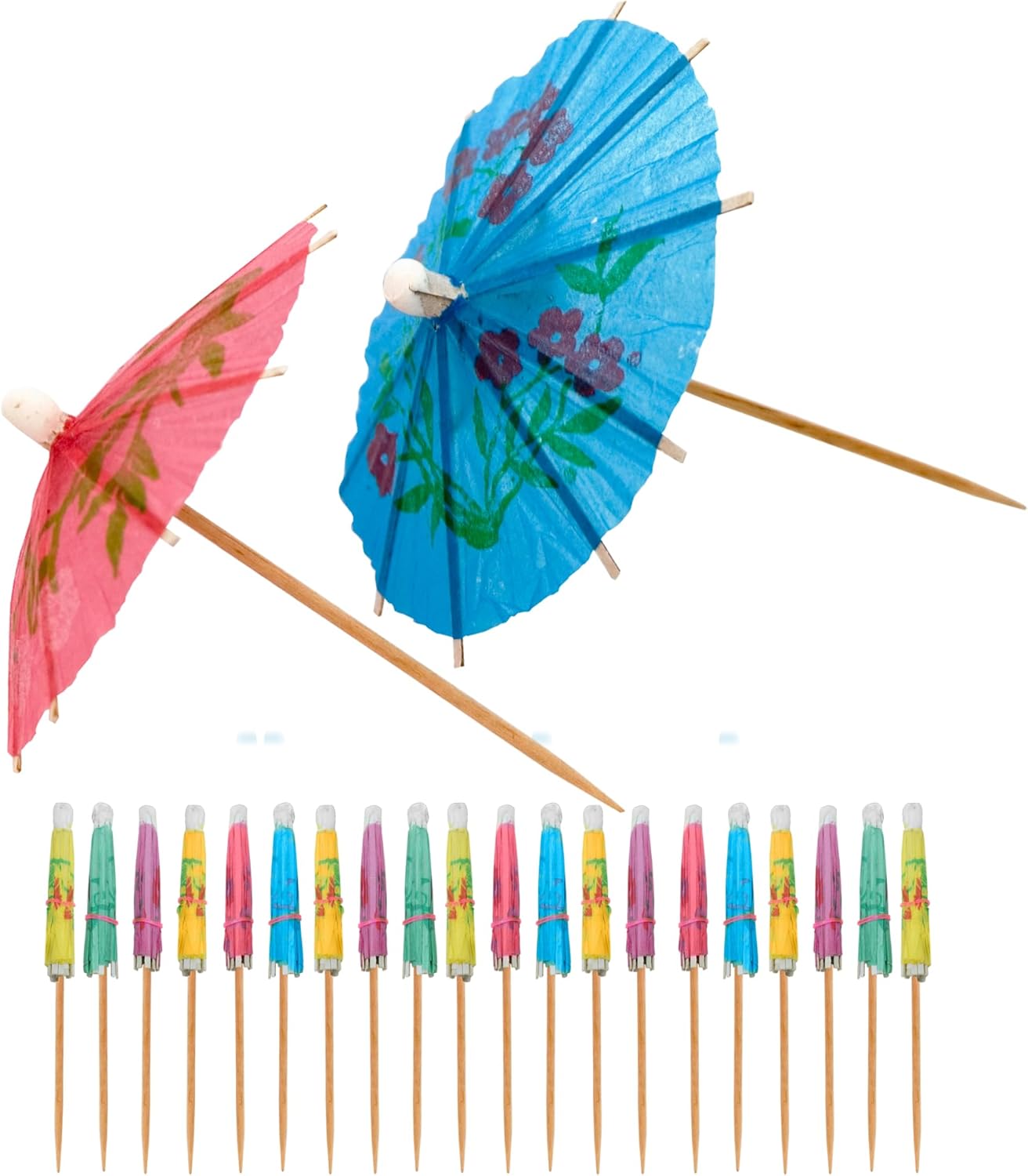 OGGI 20 pcs Cocktail Umbrellas - Fun Drink Picks & Toothpicks