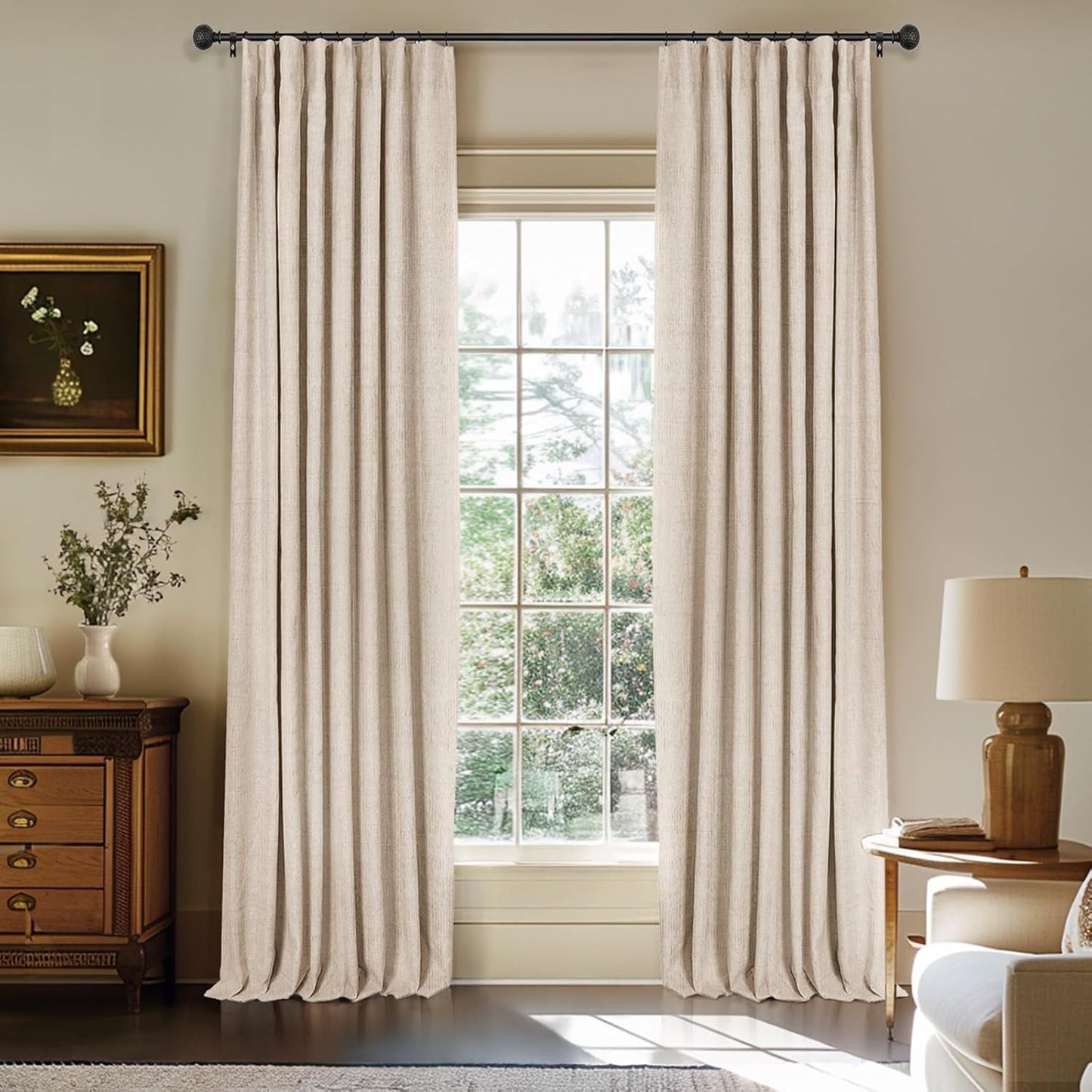 100% Blackout Curtains for Bedroom & Living Room - Oatmeal