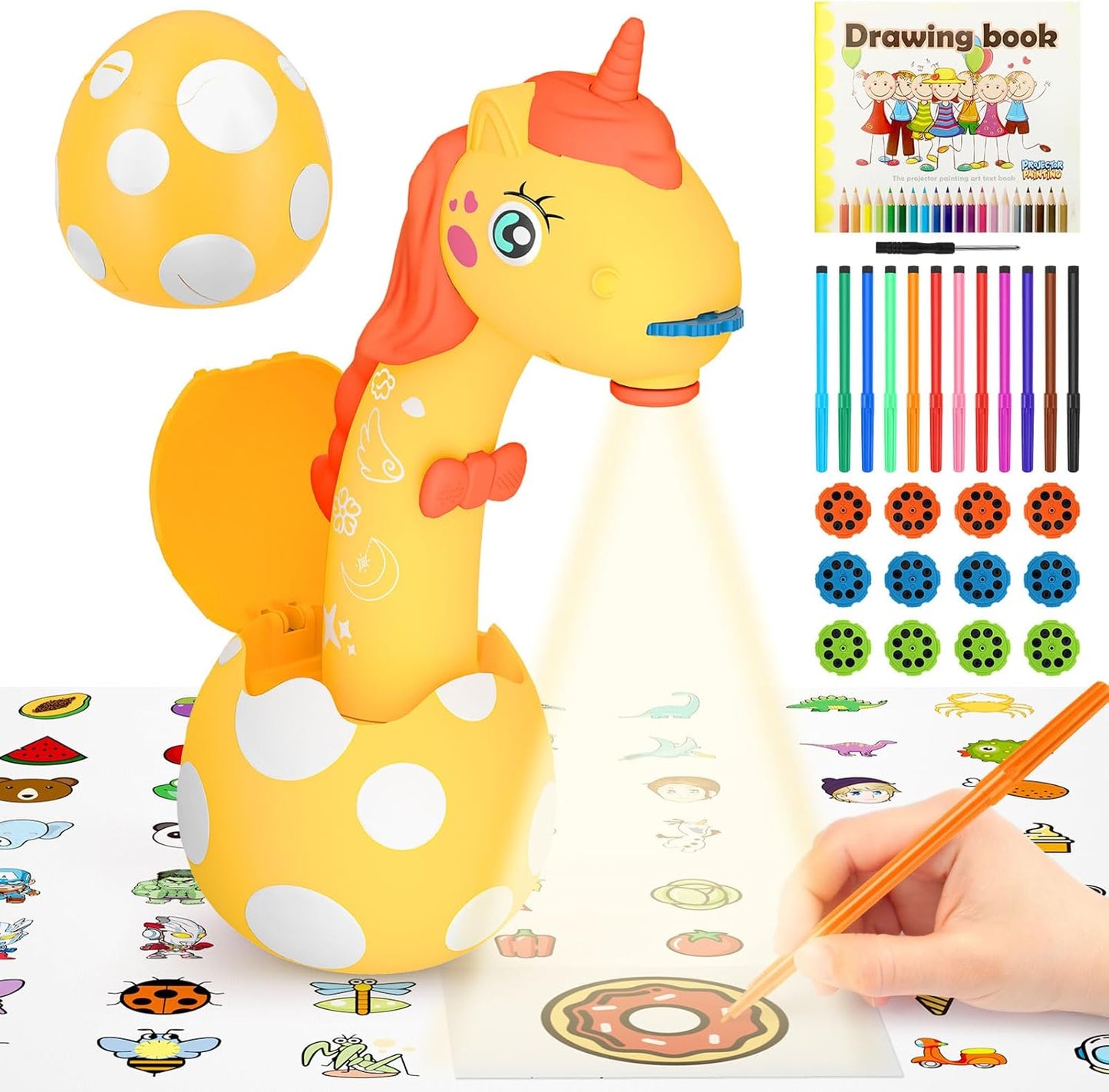 Unicorn Drawing Projector: Art Kit with 96 Stencils