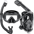 Full Face Snorkel Mask 180 Degree Panoramic View - Comfortable Dry Top