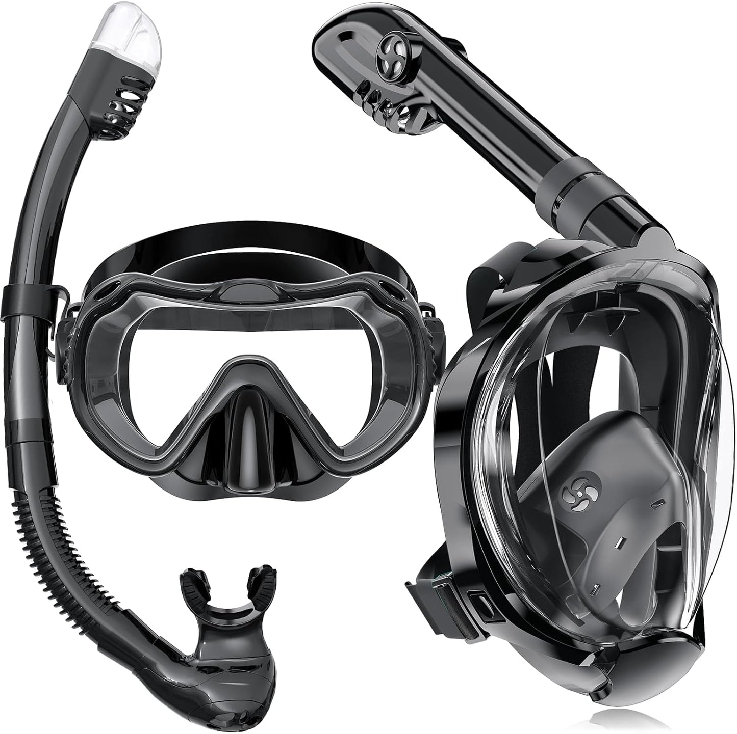 Full Face Snorkel Mask: 180 Panoramic View, Anti-Fog, Anti-Leak