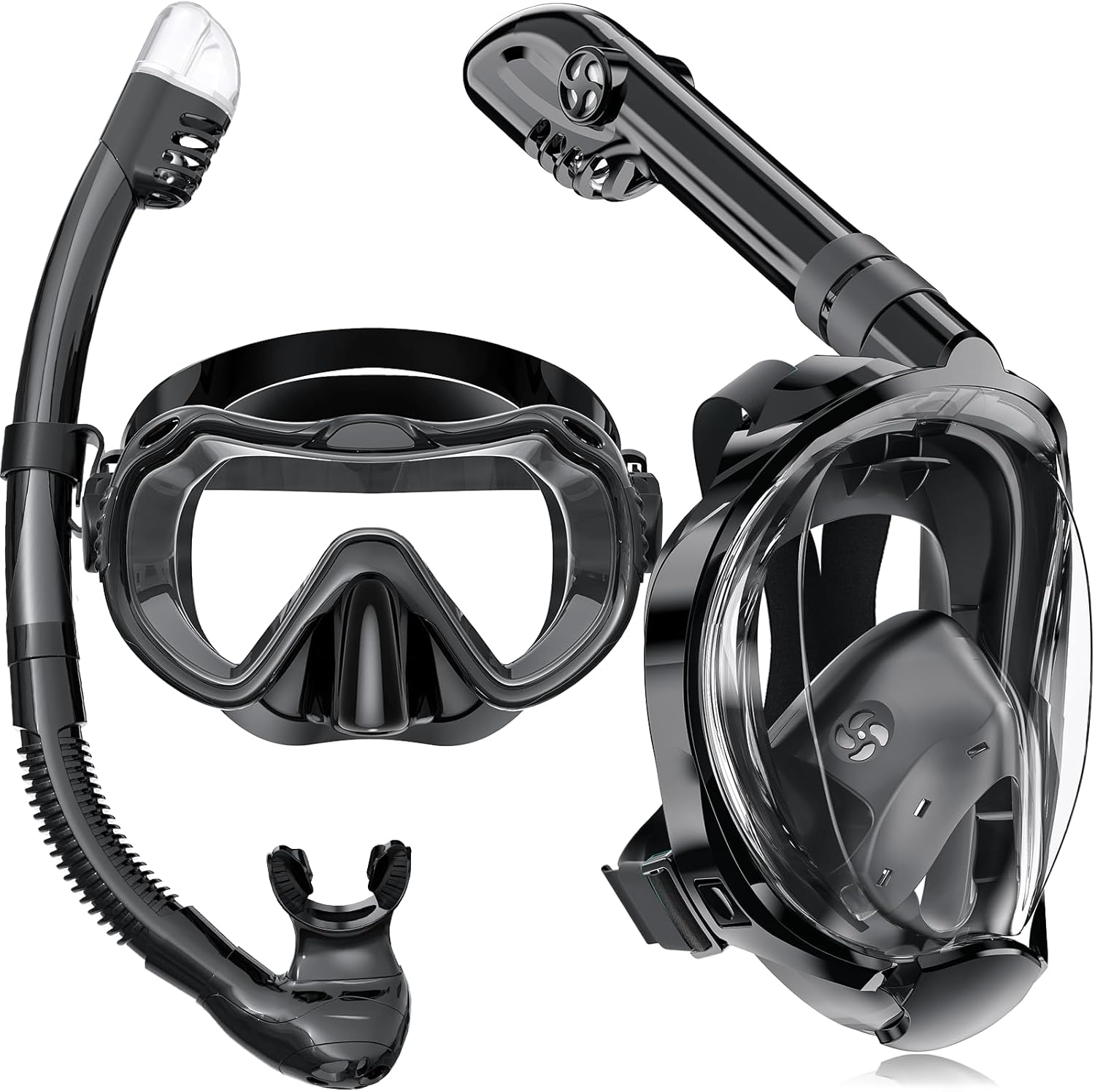 Full Face Snorkel Mask: 180 Panoramic View, Anti-Fog, Anti-Leak