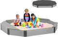 Octagon Sandbox 75.5in x 53in x 8.5in - Large Wooden Sandpit for Kids