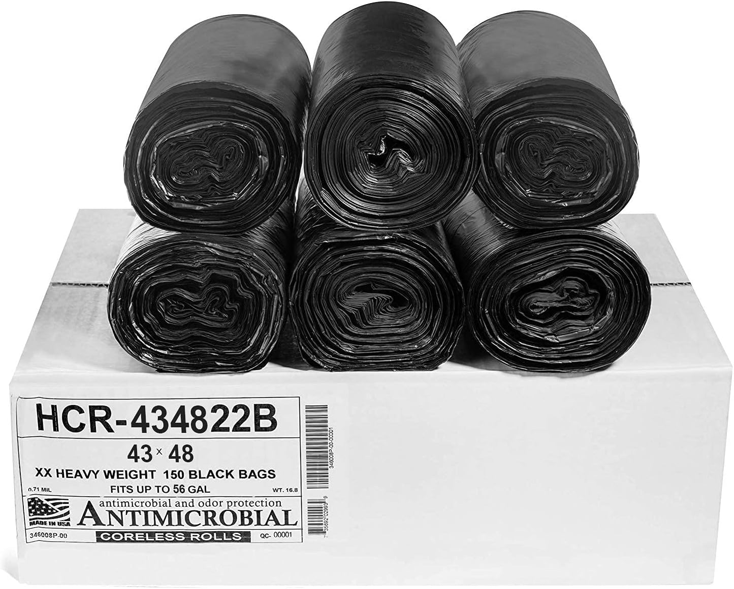 High Density Trash Bags 56 Gallon, 150 Count for All Needs