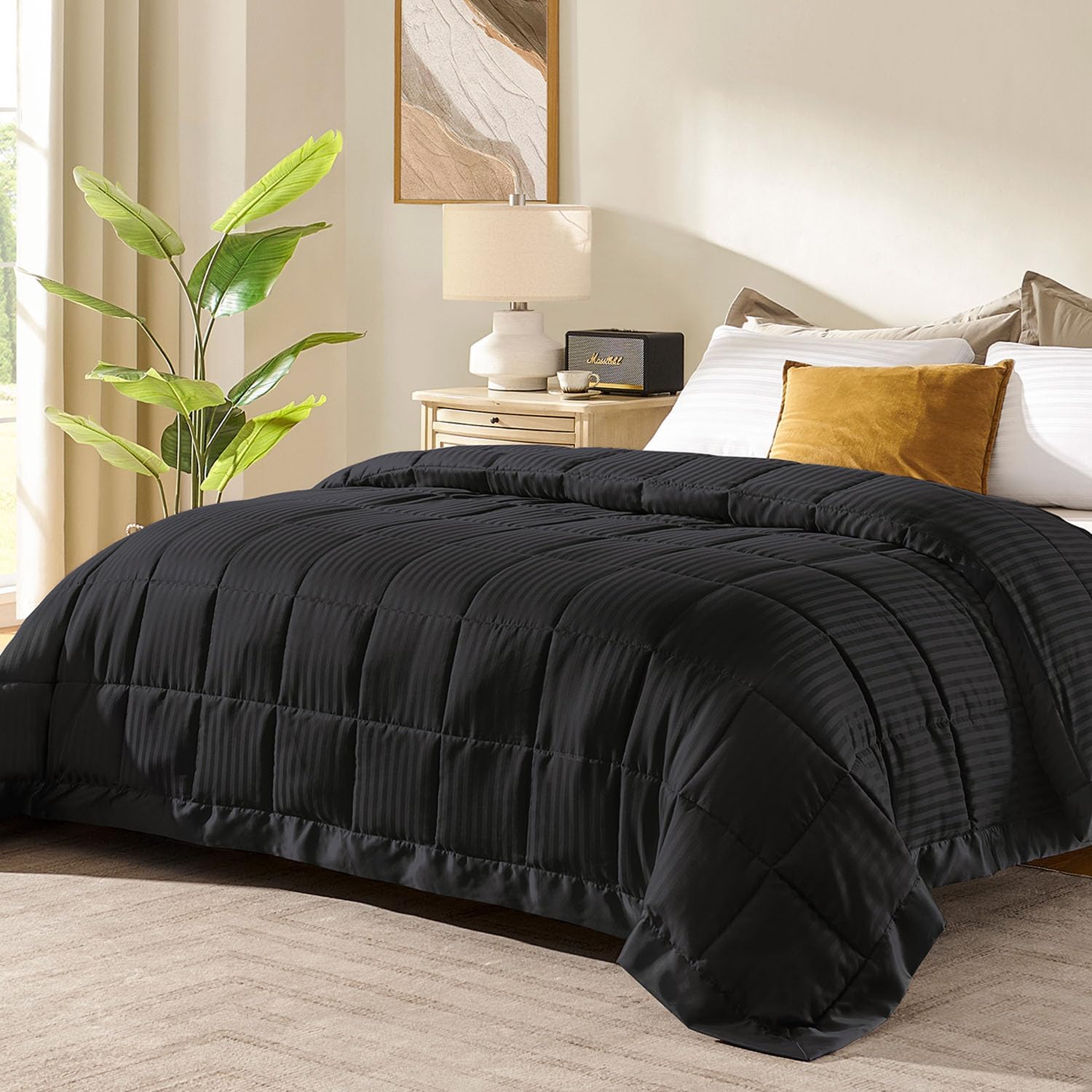 Downluxe King Size Blanket with Satin Trim for All Seasons
