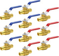 10pcs 3/4in PEX Brass Full Port Shut Off Ball Valve Set