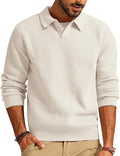 Mens V Neck Pullover Sweater for Men - Cable Knit Comfort