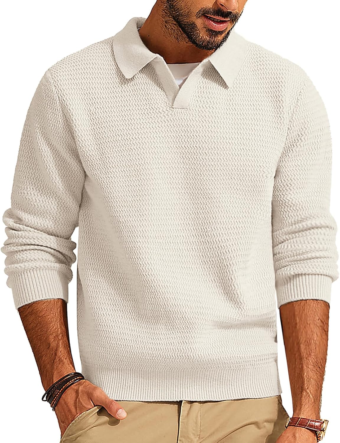 Stylish V Neck Pullover Sweater for Men by PJ PAUL JONES