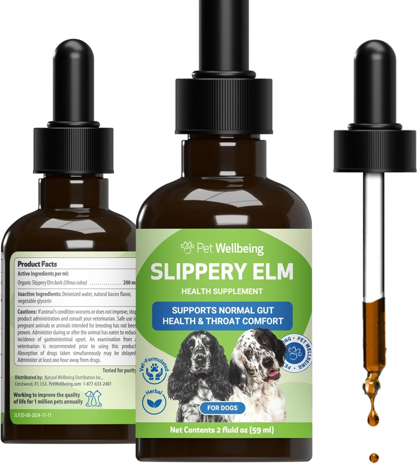 Pet Wellbeing Slippery Elm for Dogs - Organic Digestive Support