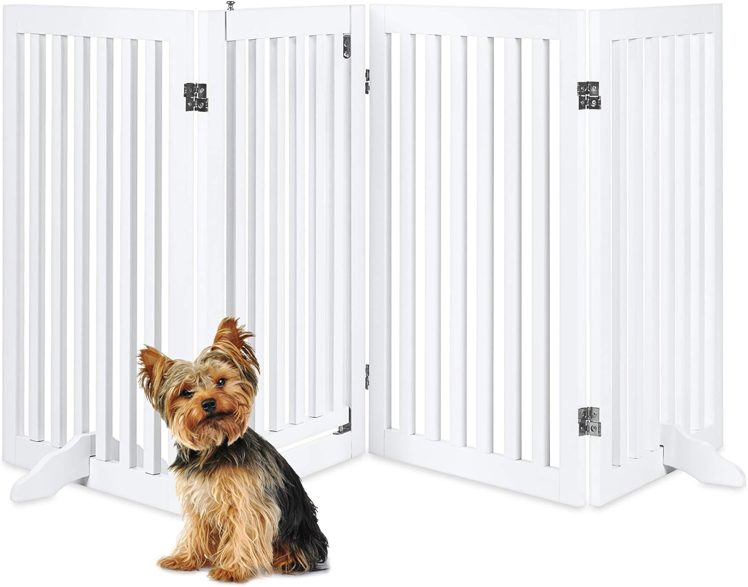Best Choice Products 31.5in Wooden Pet Gate with Walk Through Door