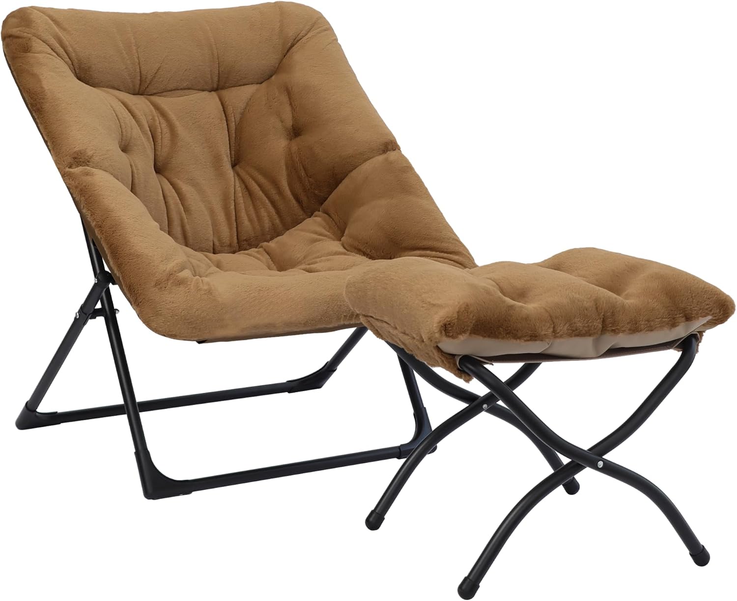 Comfy Saucer Chair for Adults with Ottoman - X-Large Brown