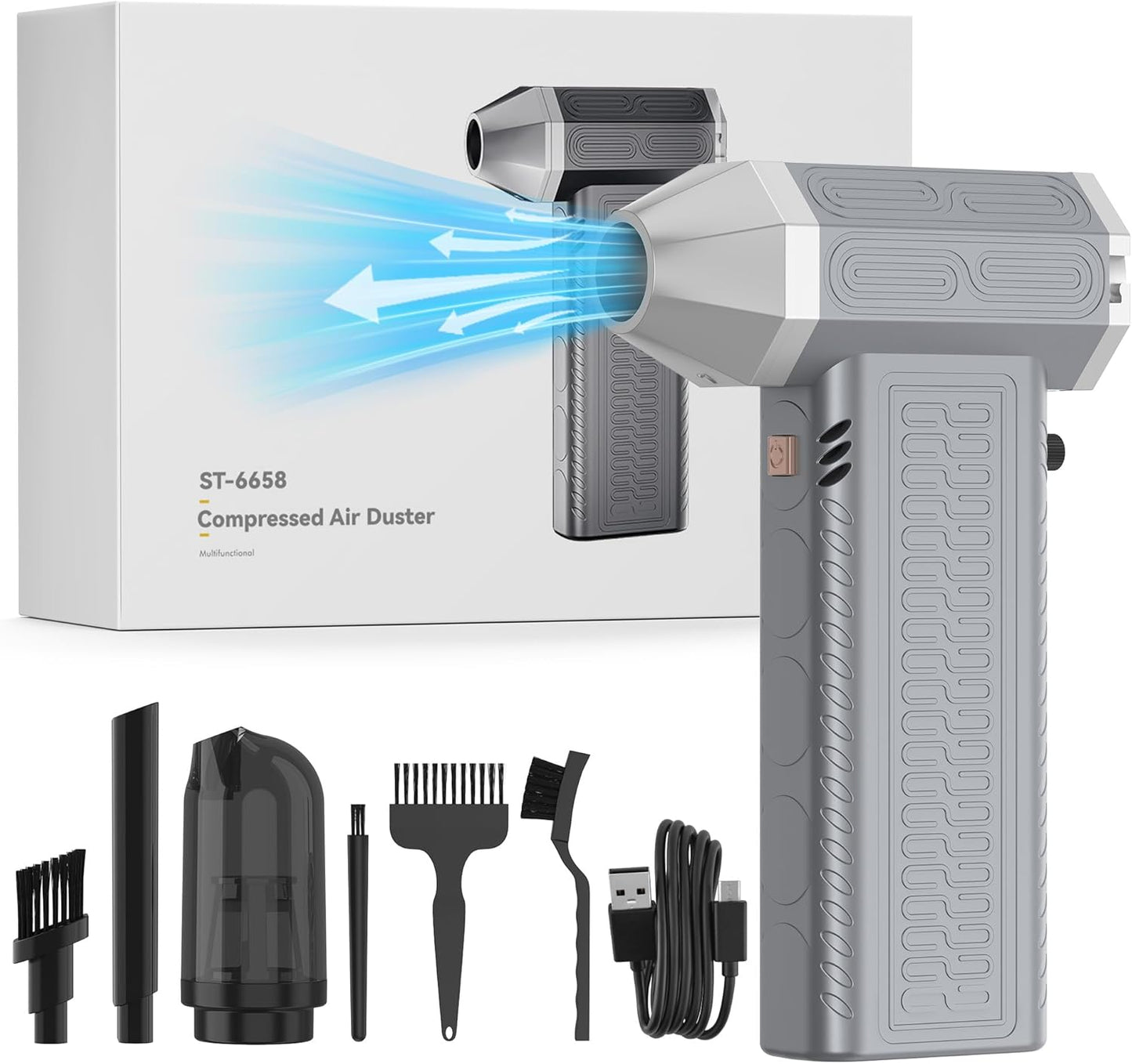 130000RPM Super Power Air Duster - Cordless 2-in-1 Blower/Vacuum