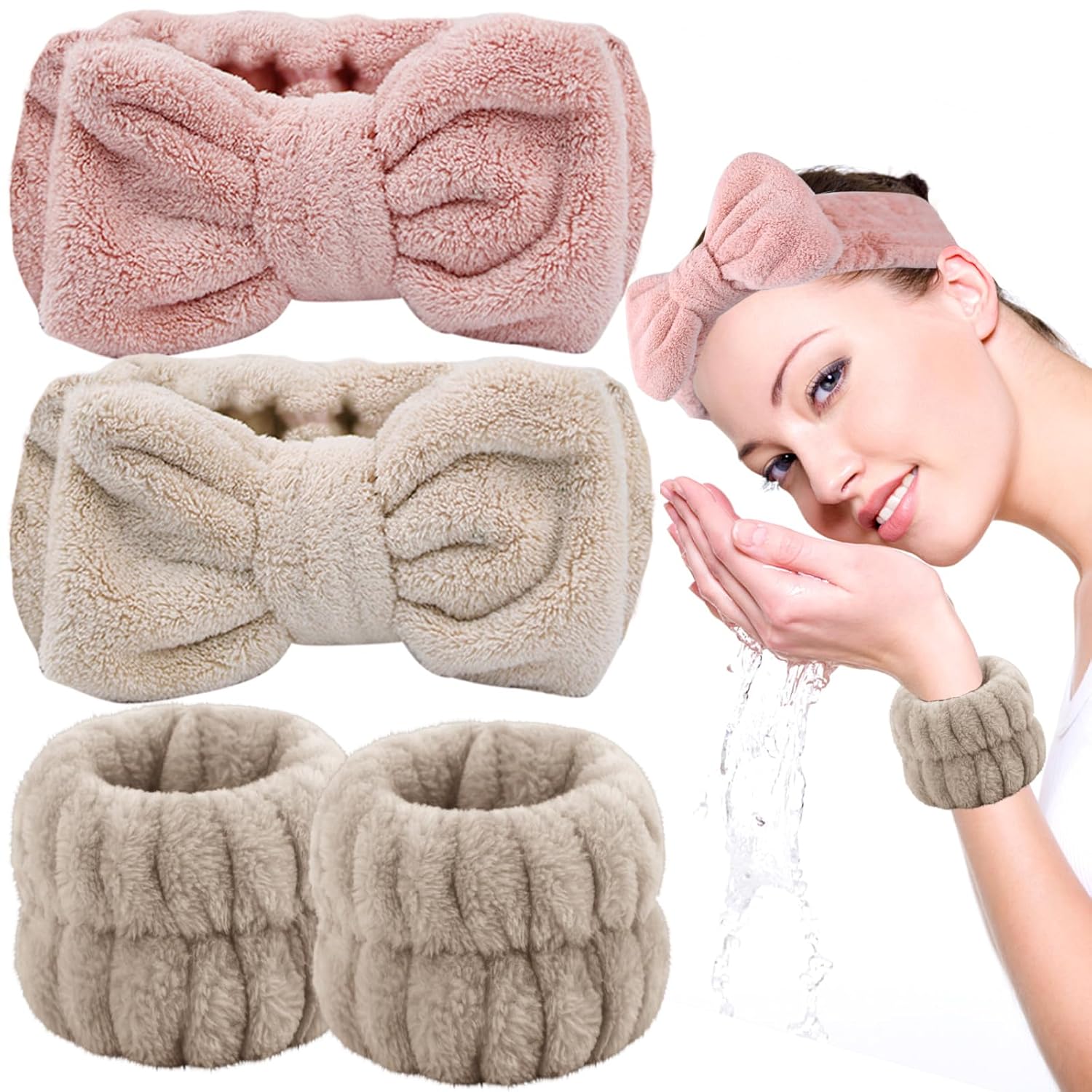 LAPOHI Spa Headband Set: Prevent Liquid Spills