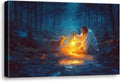 Christian wall art decor for prayer room - Jesus and Lamb canvas 24x16