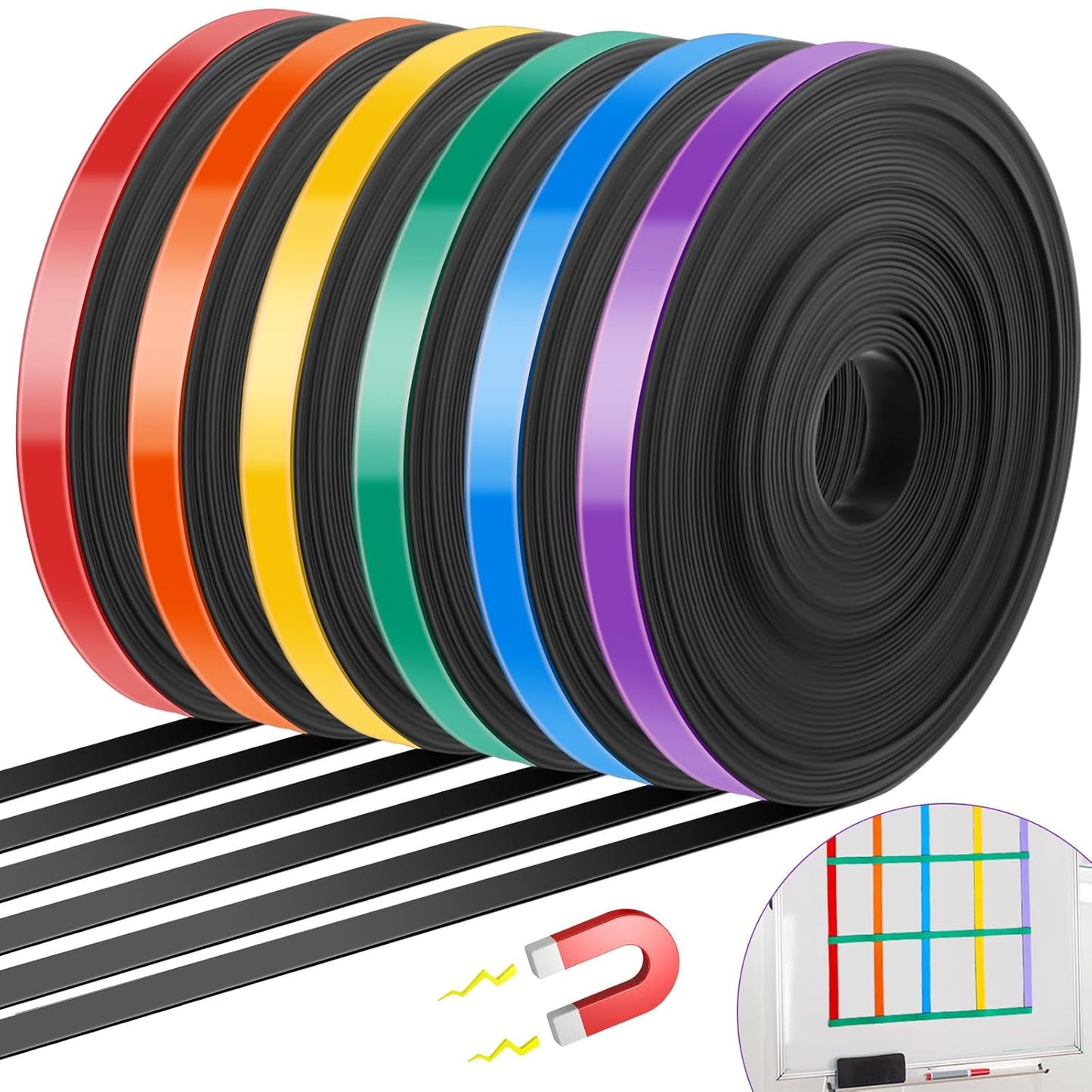 6 Rolls Magnetic Tape for Creative Organization and Design