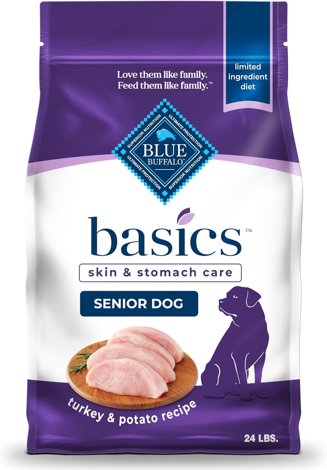 Blue Buffalo Basics Senior Dry Dog Food for Skin & Stomach Care