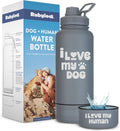 Dog Water Bottle for Dog Lovers 32 oz - Travel Bowl Included