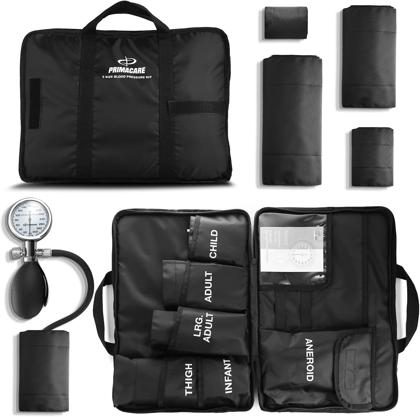 Primacare DS-9185 Aneroid Sphygmomanometer Blood Pressure Cuff Set