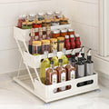 3 Tier Foldable Spice Rack for Countertop - Space Saving Organizer