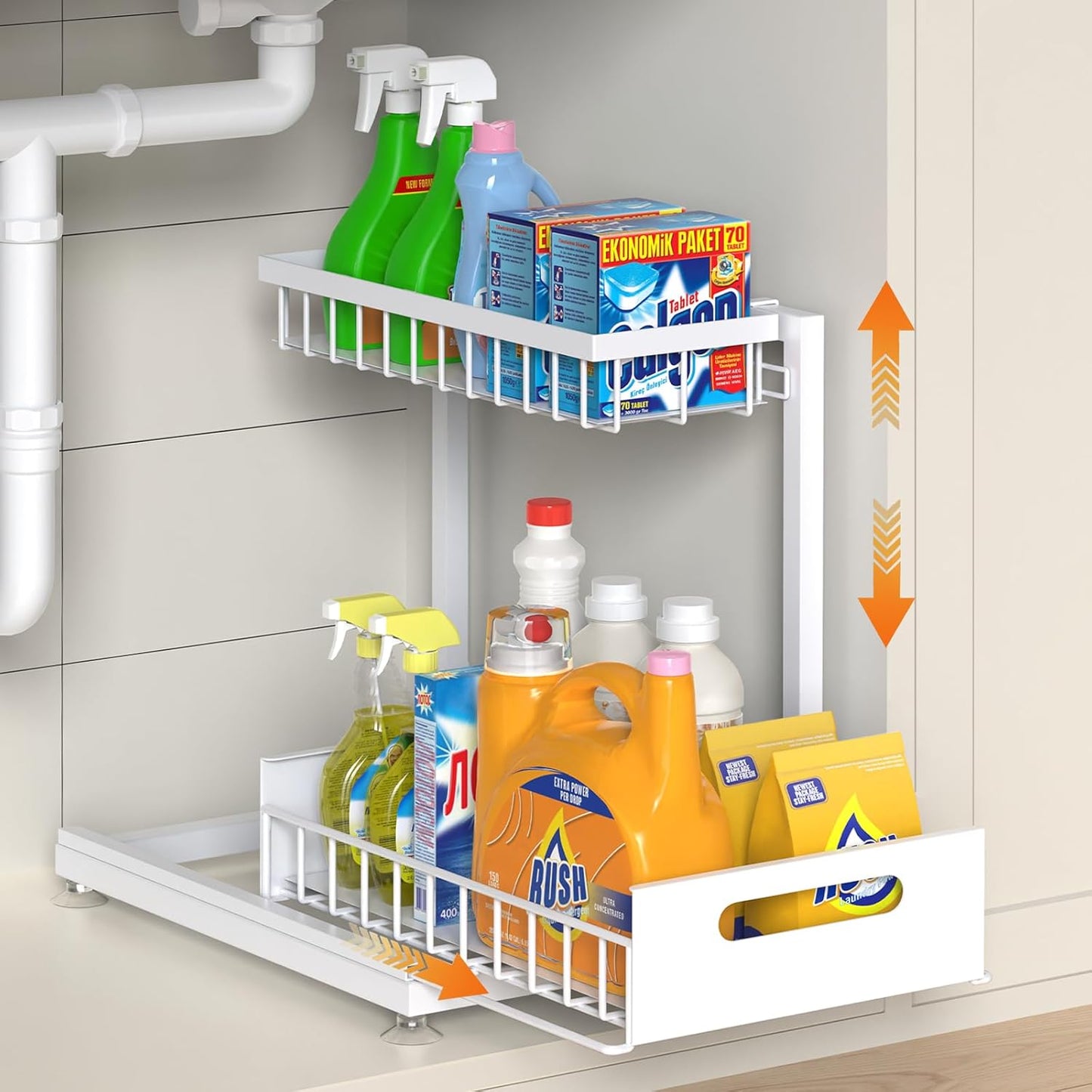 Saydear Under Sink Organizer Storage for Kitchen & Bathroom