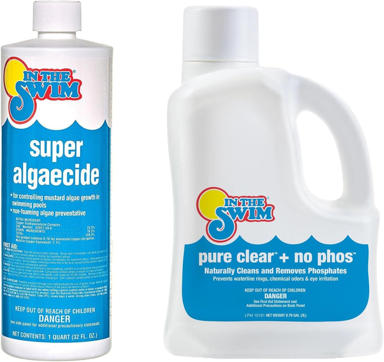 Super Algaecide and Pure Clear + NoPhos Bundle for Pools