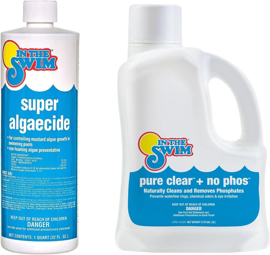 Super Algaecide and Pure Clear + NoPhos Bundle for Pools