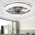 DLLT LED Ceiling Fan with Light 16in Flush Mount Fandelier - Quiet