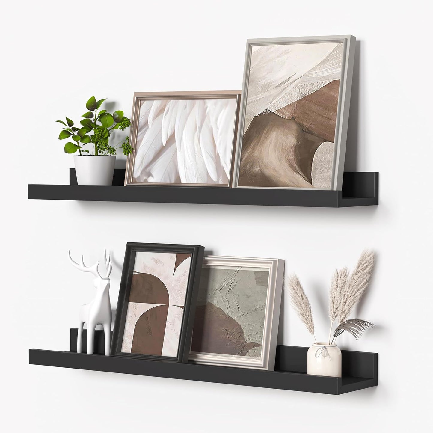 Heimlove Picture Ledge Shelf Set of 2 for Stylish Wall Decor