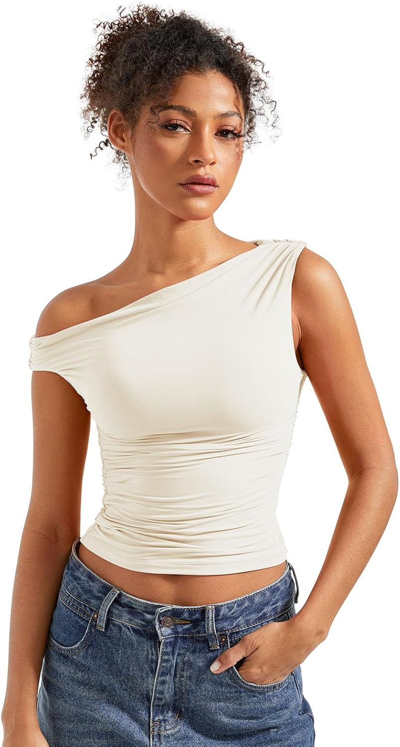 SUUKSESS Women Off Shoulder Tops for Trendy Y2K Style