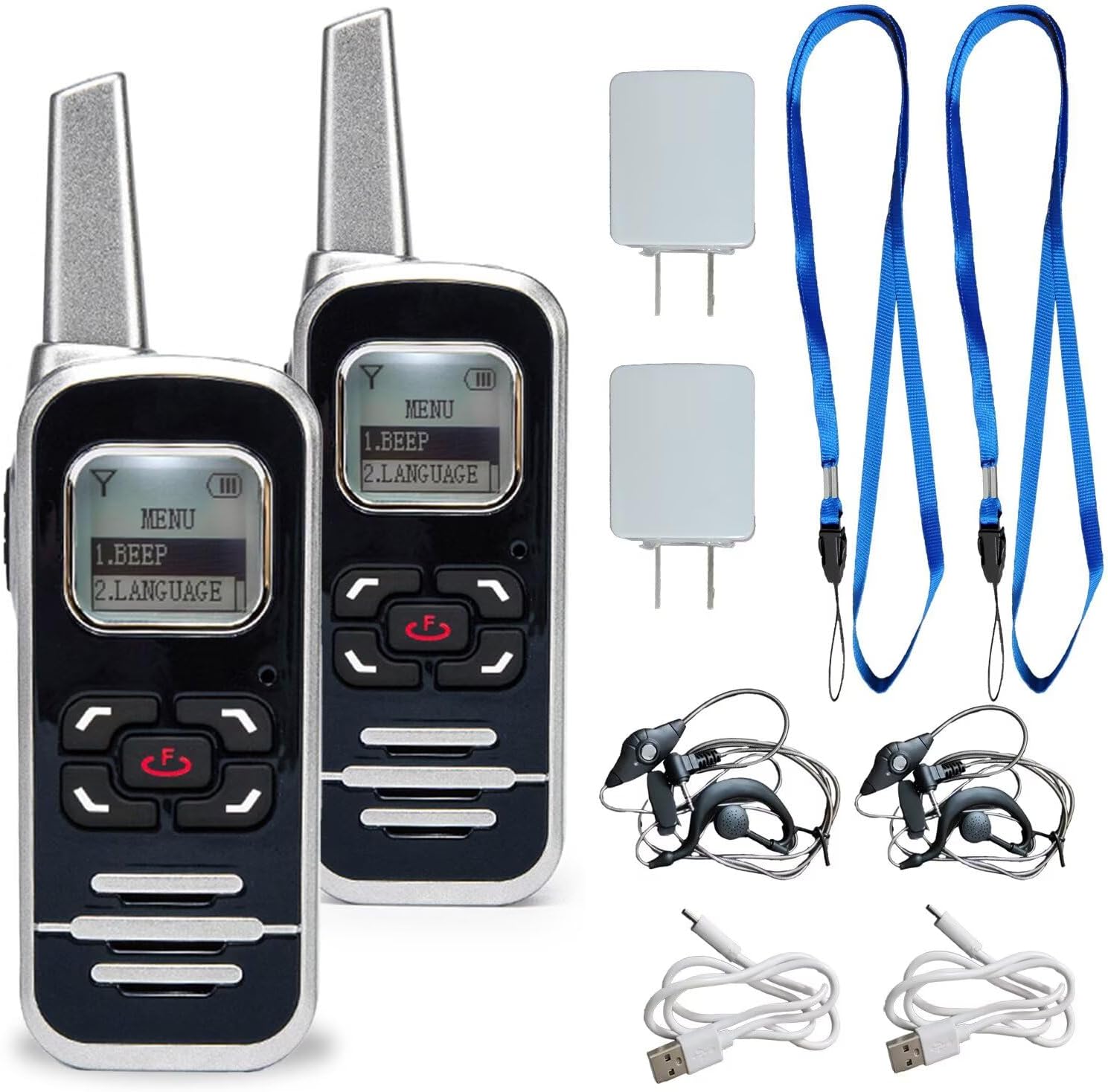 M6P Mini Walkie Talkies with Long Range and FM Radio Function