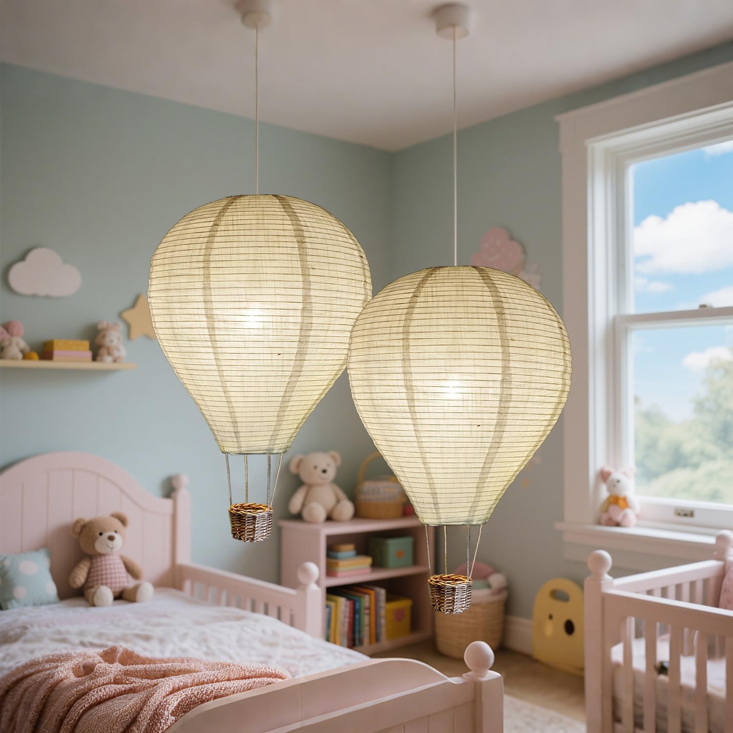 2PCS Hot Air Balloon Lampshade for Kids Room Decor and Gifts