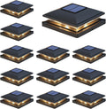APONUO 12 Pack Fence Post Solar Lights - Dual Color Outdoor Deck