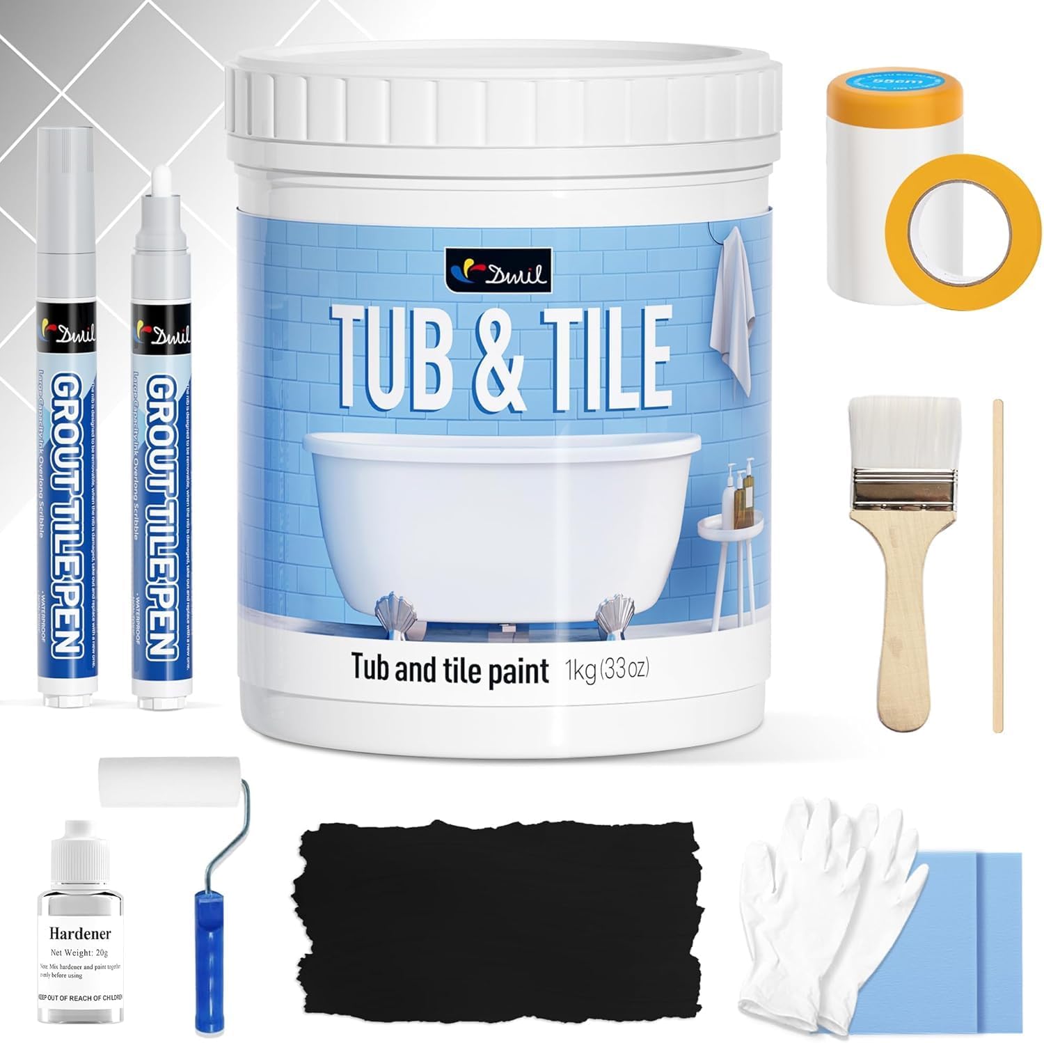 DWIL Tub Paint Kit for Easy Bathroom and Kitchen Refinishing