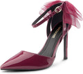 Carcuume Women's Closed Toe Heels Bow Stiletto Sandals - Elegant 4in