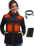 12V Fleece Heated Jackets for Women with 15000mAh Battery