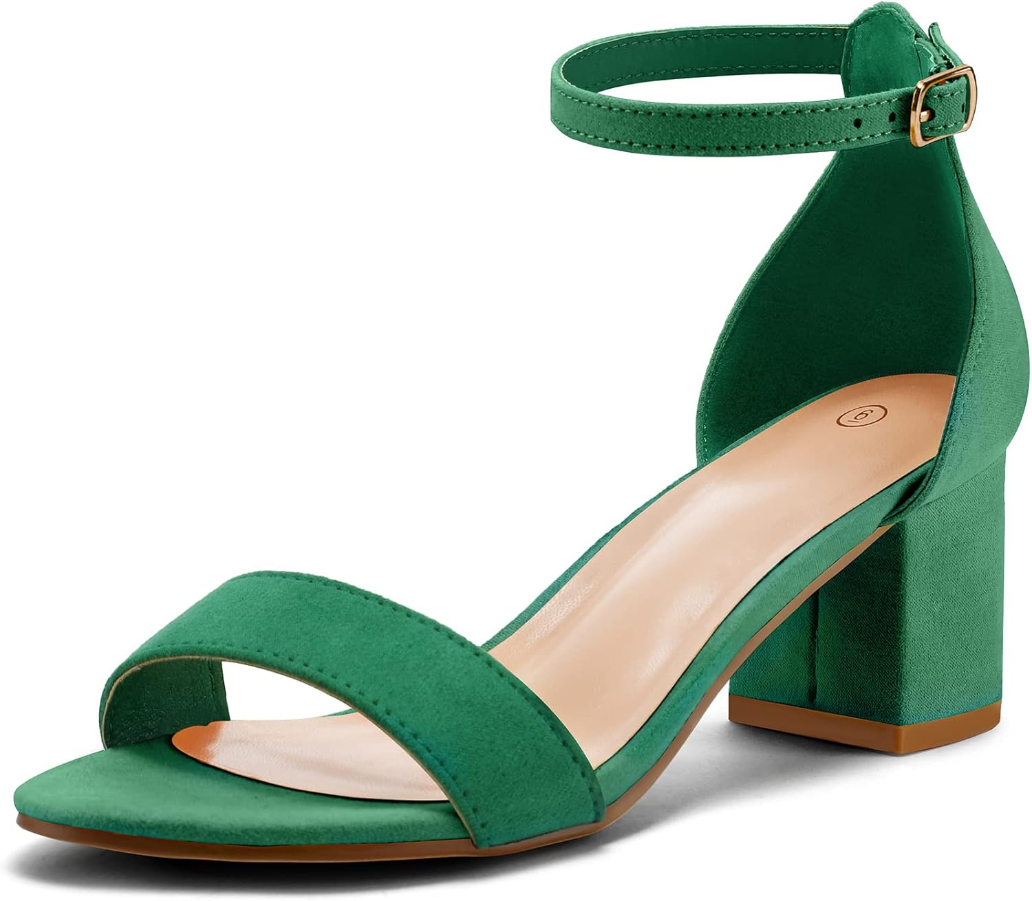 mysoft Women's Chunky Low Heels Open Toe Block Heeled Sandals