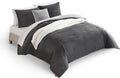 Full/Queen Comforter Set 5 Piece - Reversible Warm Fluffy Bedding
