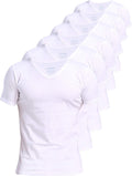 Comfneat Men's 100% Cotton V-Neck Undershirts 6-Pack - Soft Comfort